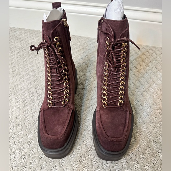 NWT sz 8 Sam Edelman Lovrin Combat Boot Spiced Pecan - Picture 4 of 8